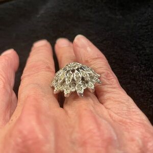 Vintage adjustable rhinestone  ring